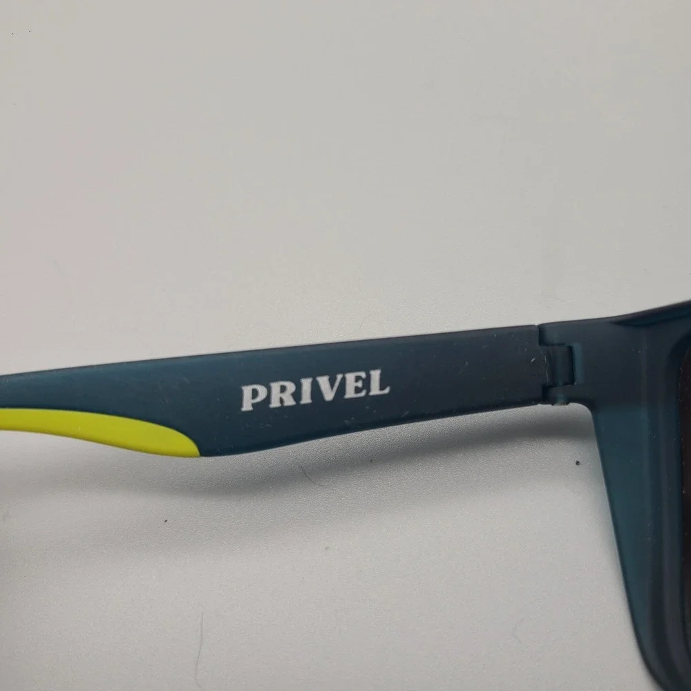 Privel PMX006 Sport Sunglasses Neon Yellow Polarized Green Mirror Lens